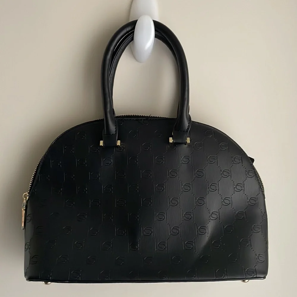 Bebe Black Bag -zip top closure gold hardware removable shoulder strap- - Picture 15 of 15